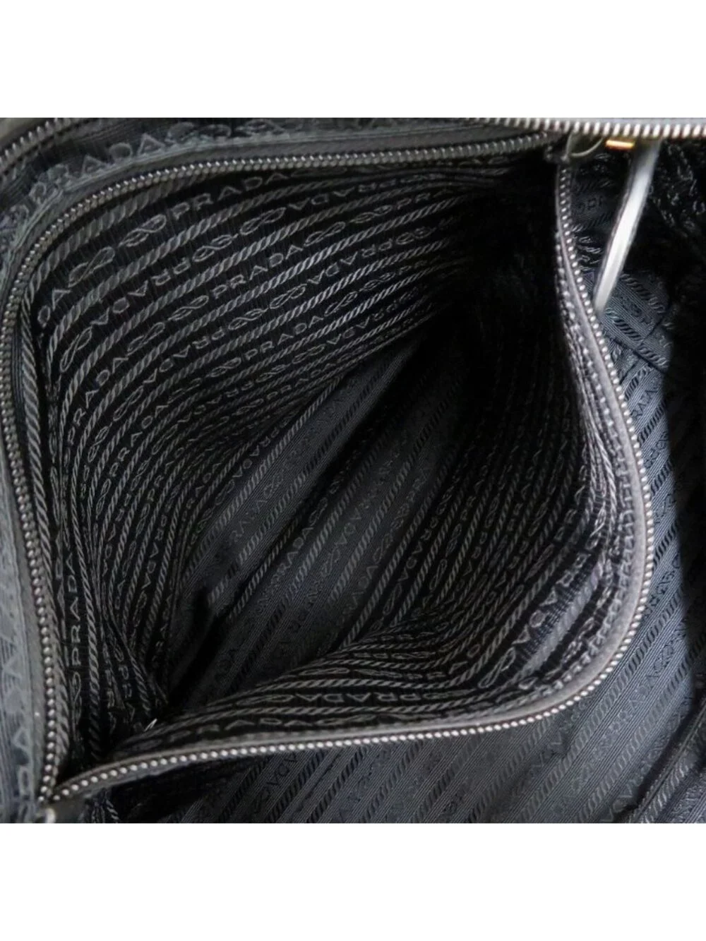 Prada Logo Ribbon Black Tote